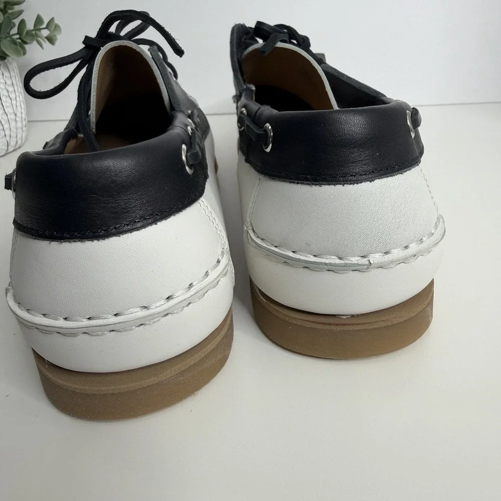 Zara Man Leather Deck Shoes Limited‎ Edition White Navy US 11 EU 44 NWT Casual
